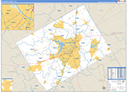 McLennan County Wall Map Basic Style