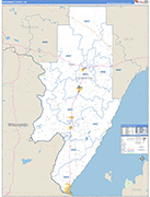 Menominee Wall Map Basic Style