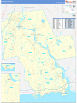 Middlesex County Wall Map Basic Style