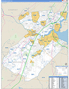 Middlesex Wall Map Basic Style
