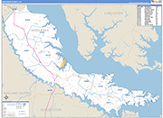 Middlesex County Wall Map Basic Style
