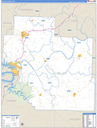 Miller County Wall Map Basic Style