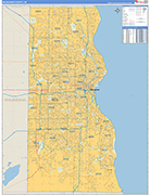 Milwaukee Wall Map Basic Style