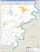 Mississippi Wall Map Basic Style