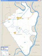 Mississippi Wall Map Basic Style