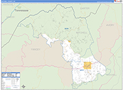 Mitchell County Wall Map Basic Style
