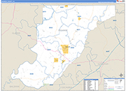Monroe County Wall Map Basic Style