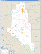 Monroe County Wall Map Basic Style