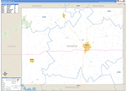 Monroe County Wall Map Basic Style