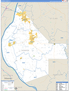 Monroe County Wall Map Basic Style