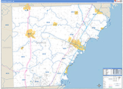 Monroe County Wall Map Basic Style