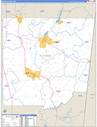 Monroe County Wall Map Basic Style
