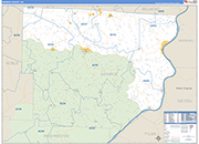 Monroe County Wall Map Basic Style