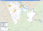 Monroe County Wall Map Basic Style