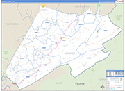 Monroe County Wall Map Basic Style