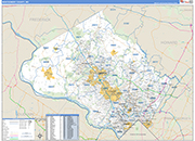 Montgomery County Wall Map Basic Style