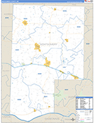 Montgomery County Wall Map Basic Style