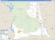 Montgomery County Wall Map Basic Style