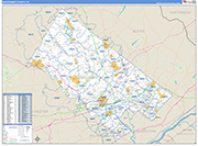 Montgomery County Wall Map Basic Style