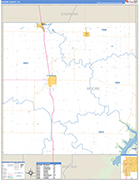 Moore County Wall Map Basic Style