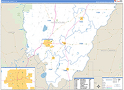 Morehouse County Wall Map Basic Style