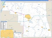 Morgan County Wall Map Basic Style