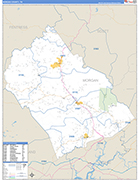 Morgan County Wall Map Basic Style