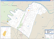 Morgan County Wall Map Basic Style