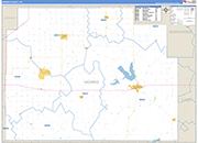 Morris County Wall Map Basic Style