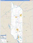 Morris County Wall Map Basic Style