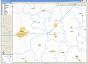 Mower County Wall Map Basic Style