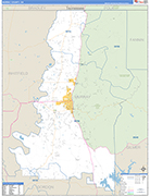 Murray County Wall Map Basic Style