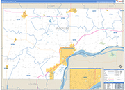 Muscatine County Wall Map Basic Style