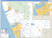 Muskegon County Wall Map Basic Style