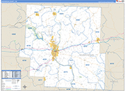 Muskingum County Wall Map Basic Style