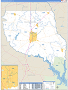 Nacogdoches County Wall Map Basic Style