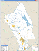 Napa County Wall Map Basic Style