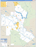 Natchitoches County Wall Map Basic Style