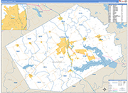 Navarro County Wall Map Basic Style