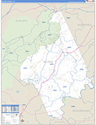 Nelson County Wall Map Basic Style