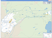 Nevada County Wall Map Basic Style