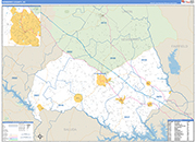 Newberry County Wall Map Basic Style