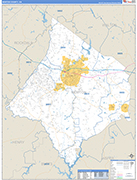 Newton County Wall Map Basic Style