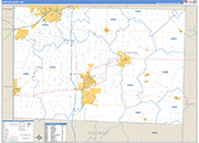 Newton County Wall Map Basic Style