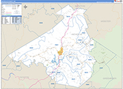 Nicholas County Wall Map Basic Style