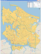Norfolk County Wall Map Basic Style