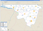 Northampton County Wall Map Basic Style
