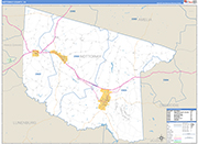 Nottoway County Wall Map Basic Style