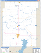 Nowata County Wall Map Basic Style