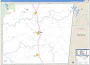 Noxubee County Wall Map Basic Style